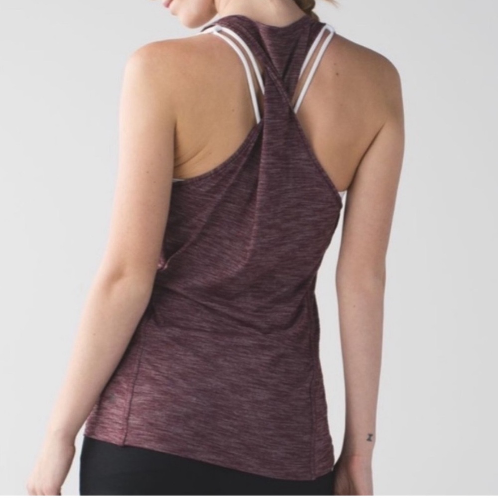 Lululemon Athletica Maroon Heathered Tank Top